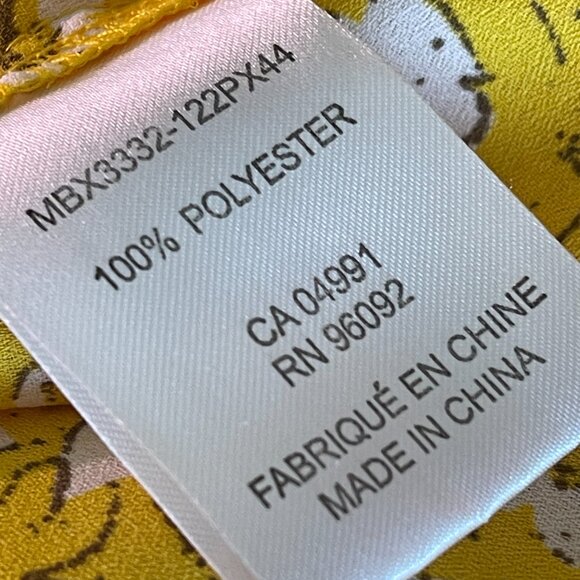 Carolina Belle Yellow White Floral Pleated Front Blouse 2X - Picture 5 of 7